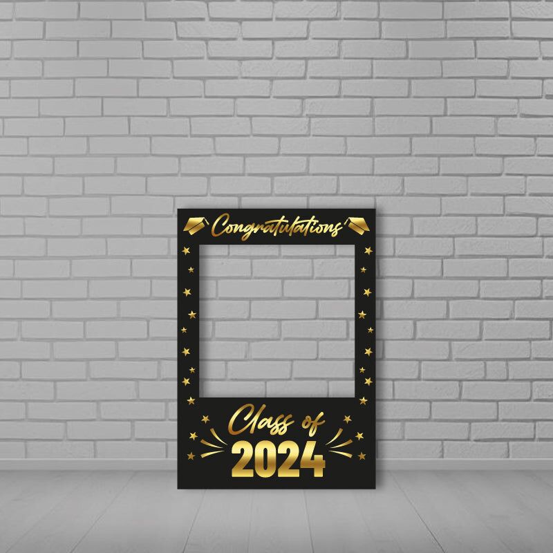Black and Gold Graduation Selfie Frame